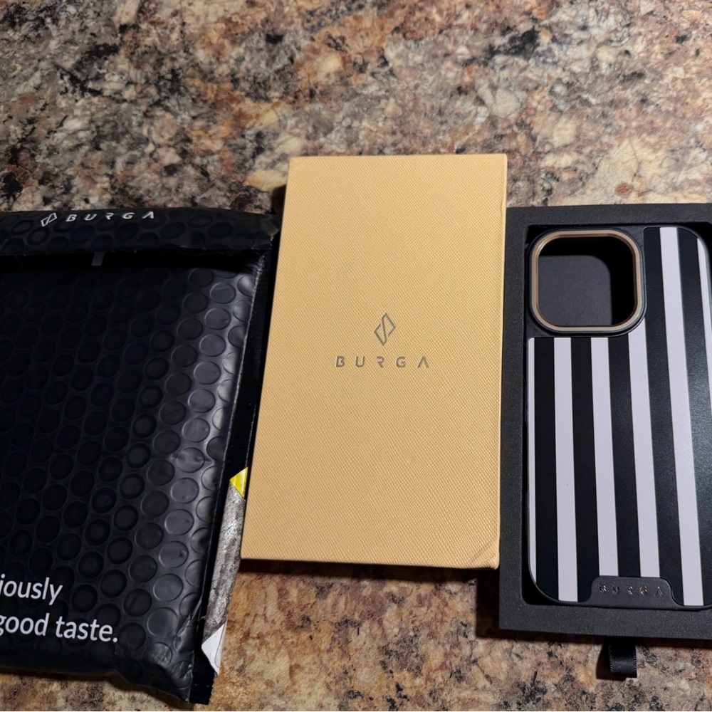 Burga Black and White Striped Phone Case- iPhone 16 pro